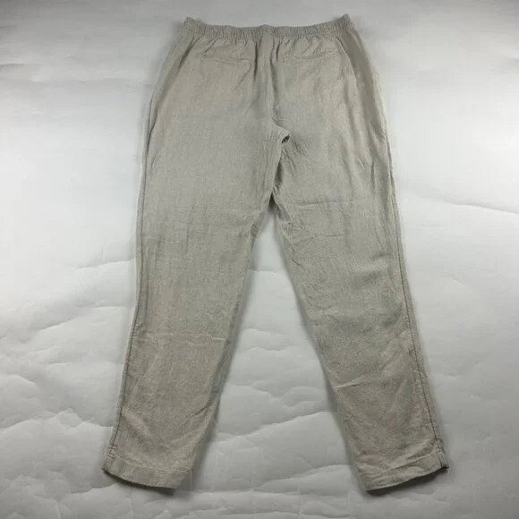 TALL Old Navy Flax Linen Blend High Rise Slim Leg Ankle Pant LT - Picture 6 of 7